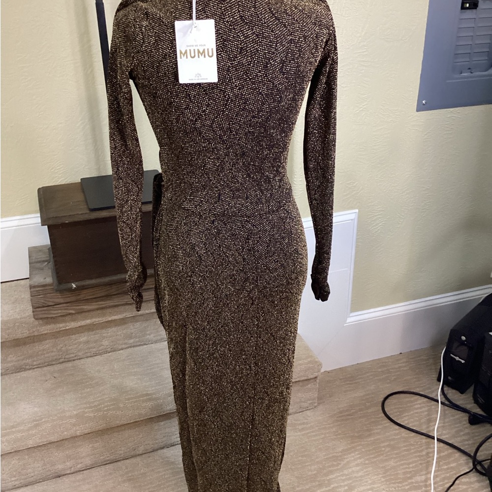 NWT SIZE XS  Show Me Your MuMu Green Asymmetrical Bodycon Dress - Picture 5 of 6